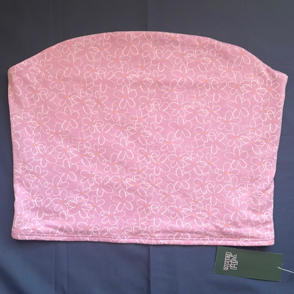 NWT- Women’s Wild Fable Pink Floral Tube Top